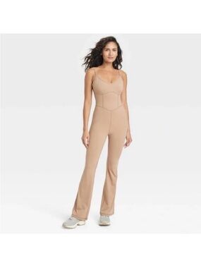 Joylab Women's Nude Tan Stretch Jumpsuit SZ XL